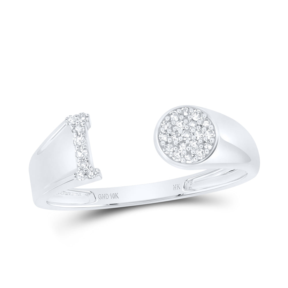 1/10Ctw-Nat Dia Nk Gift Initial "I" Round Ladies Ring (1.62 grams)