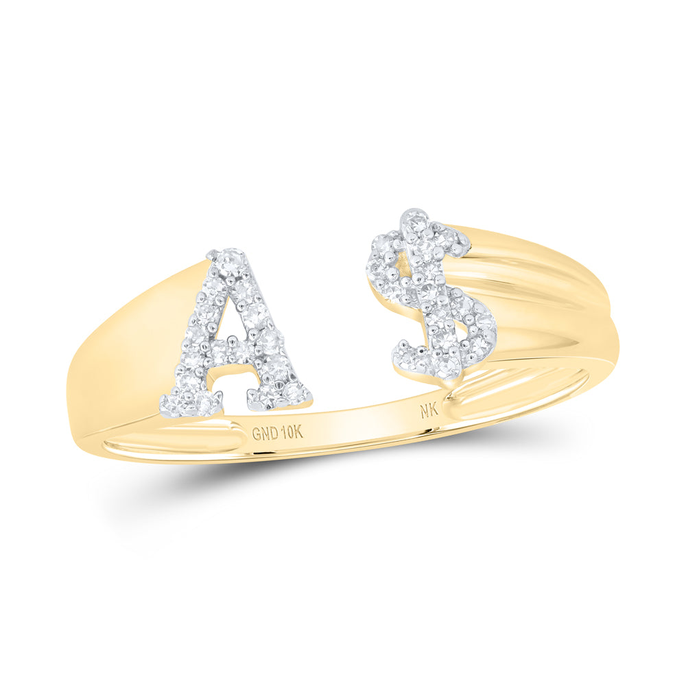 1/10Ctw-Nat Dia Nk Gift Initial "A" Ladies Dollar Ring (1.71 grams)