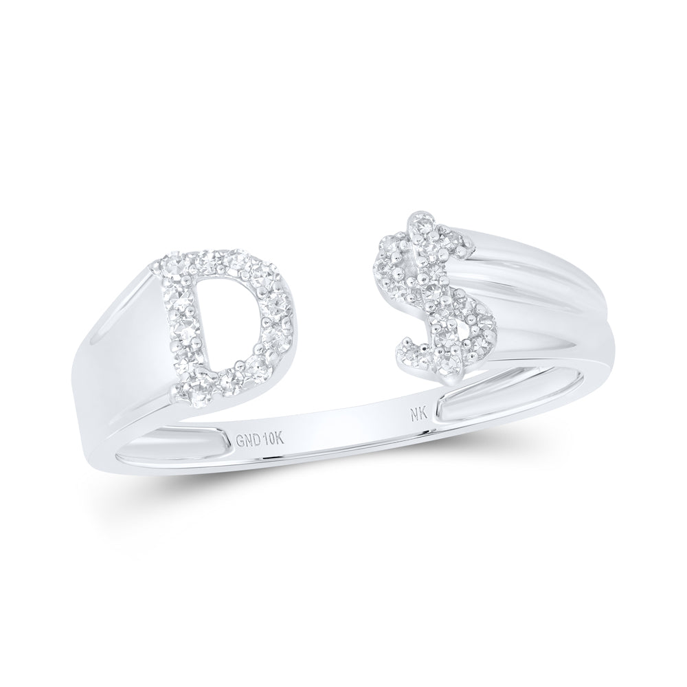 1/8Ctw-Nat Dia Nk Gift Initial "D" Ladies Dollar Ring (1.6 grams)
