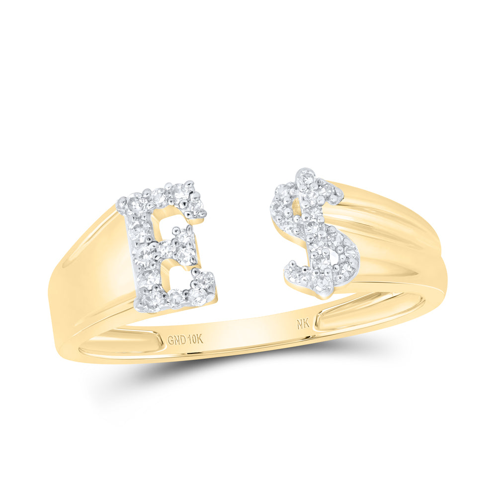1/8Ctw-Nat Dia Nk Gift Initial "E" Ladies Dollar Ring (1.7 grams)