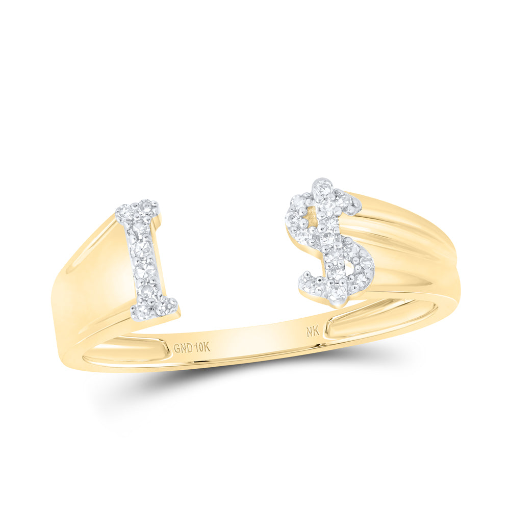 1/10Ctw-Nat Dia Nk Gift Initial "I" Ladies Dollar Ring (1.68 grams)