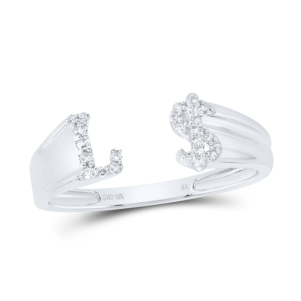 1/10Ctw-Nat Dia Nk Gift Initial "L" Ladies Dollar Ring (1.72 grams)