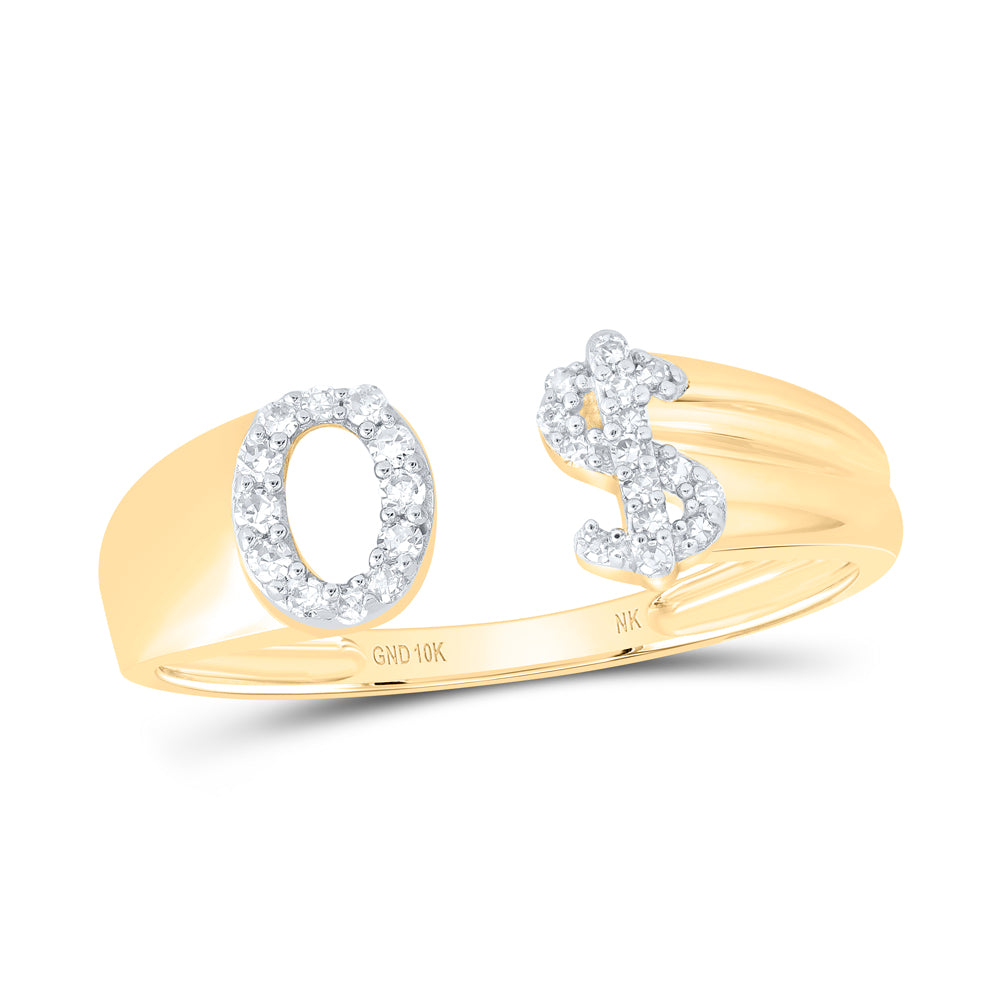 1/8Ctw-Nat Dia Nk Gift Initial "O" Ladies Dollar Ring (1.75 grams)
