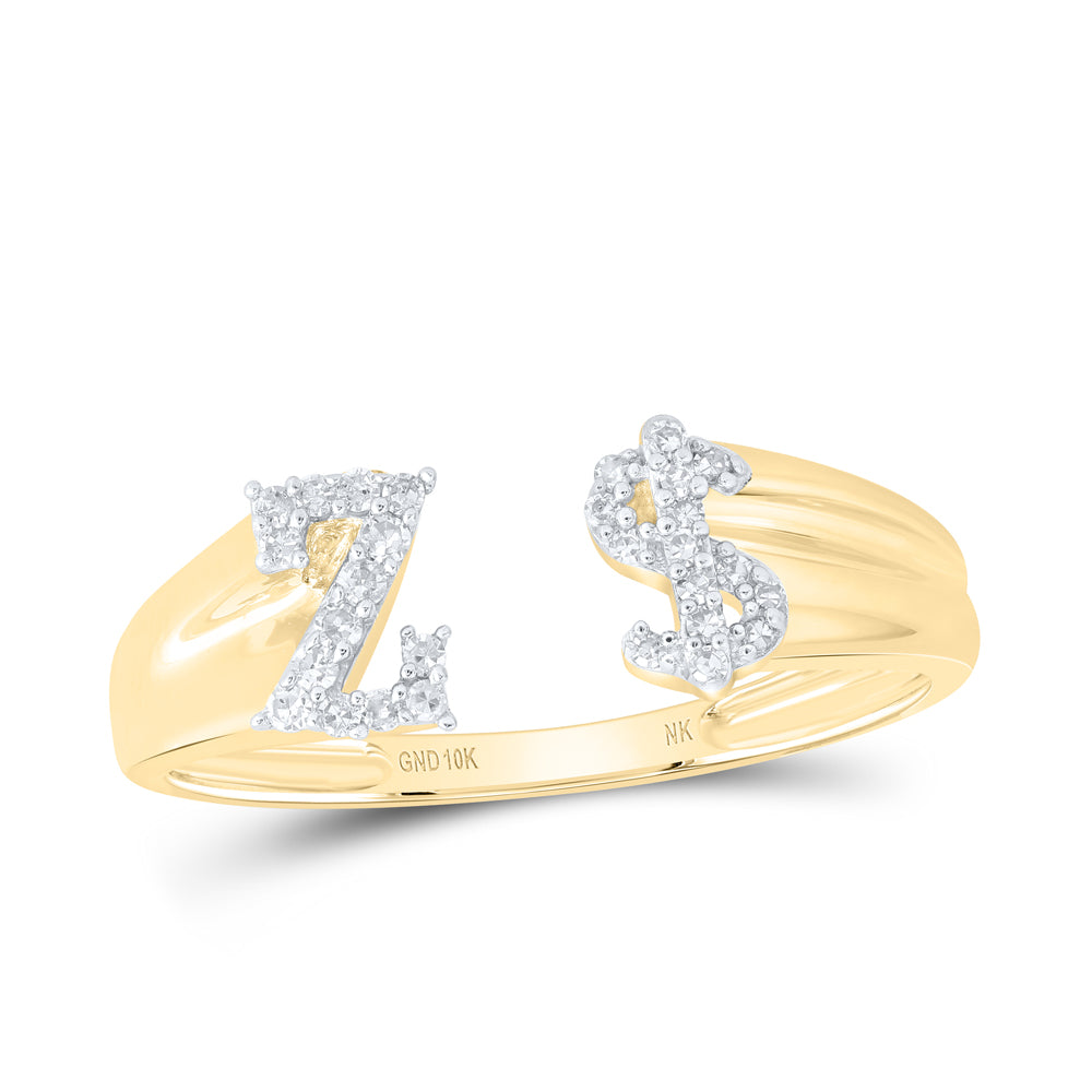 1/8Ctw-Nat Dia Nk Gift Initial "Z" Ladies Dollar Ring (1.65 grams)