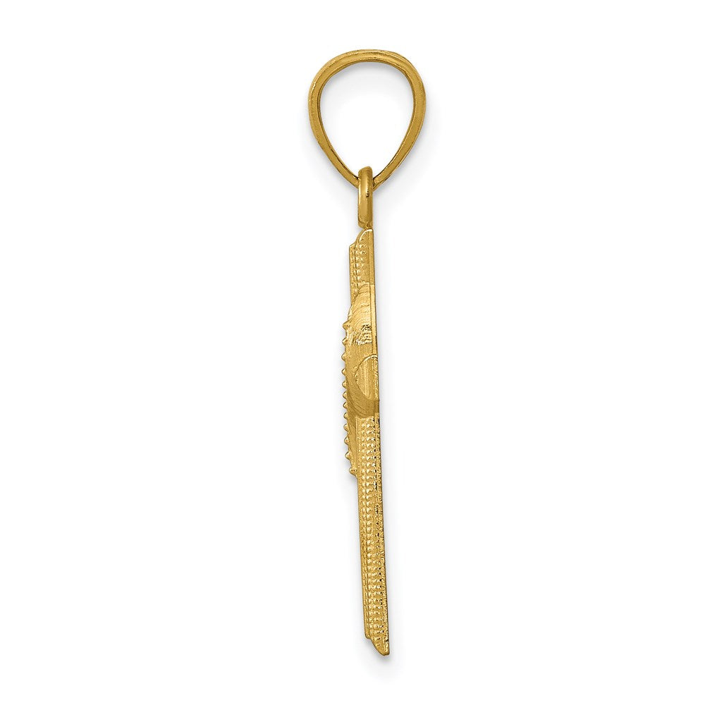 14k Yellow Gold 12 mm Polished Cross Pendant (0.51 grams)