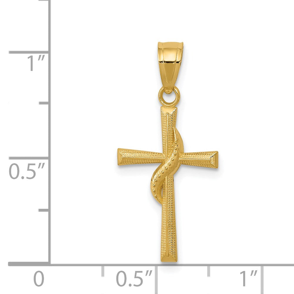 14k Yellow Gold 12 mm Polished Cross Pendant (0.51 grams)