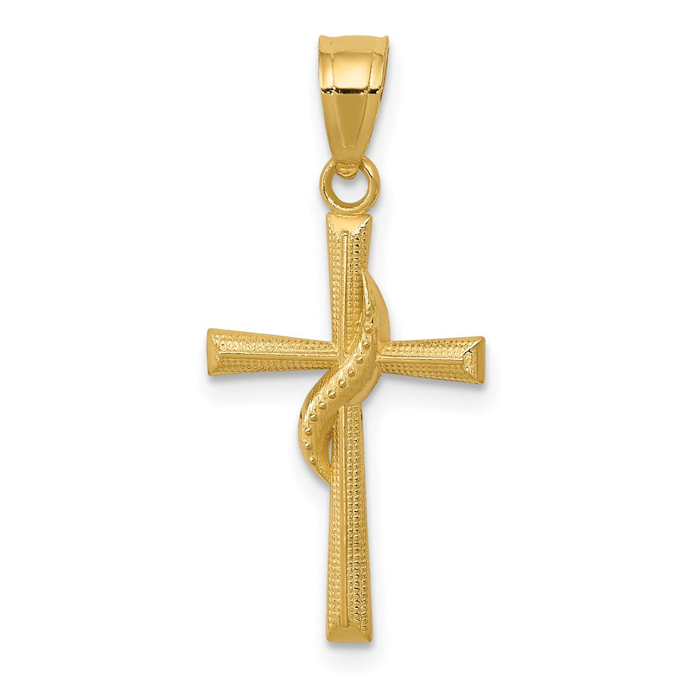 14k Yellow Gold 12 mm Polished Cross Pendant (0.51 grams)