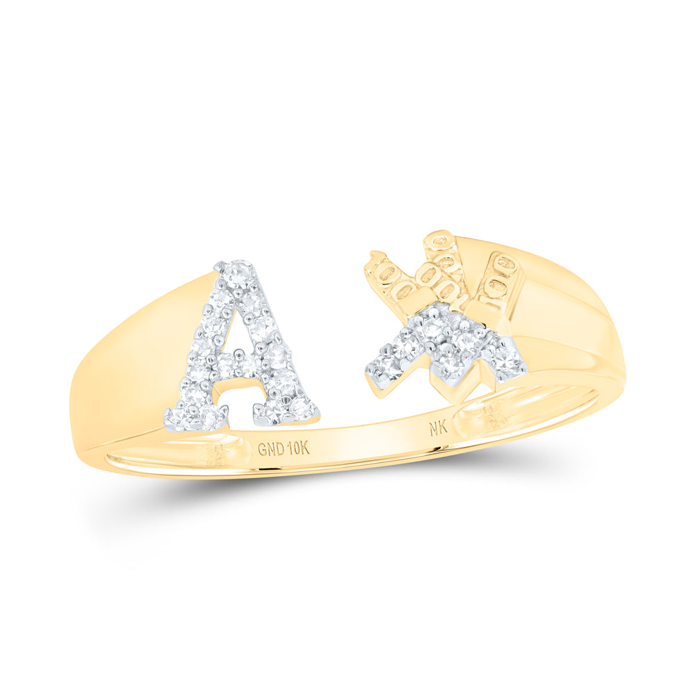 1/10Ctw-Nat Dia Nk Gift Initial "A" Ladies Ring (1.83 grams)