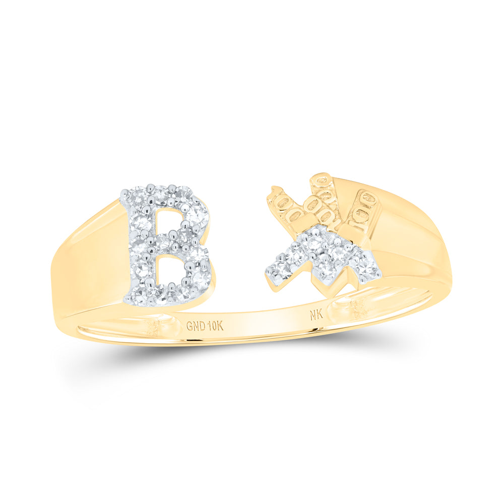1/10Ctw-Nat Dia Nk Gift Initial "B" Ladies Ring (1.9 grams)