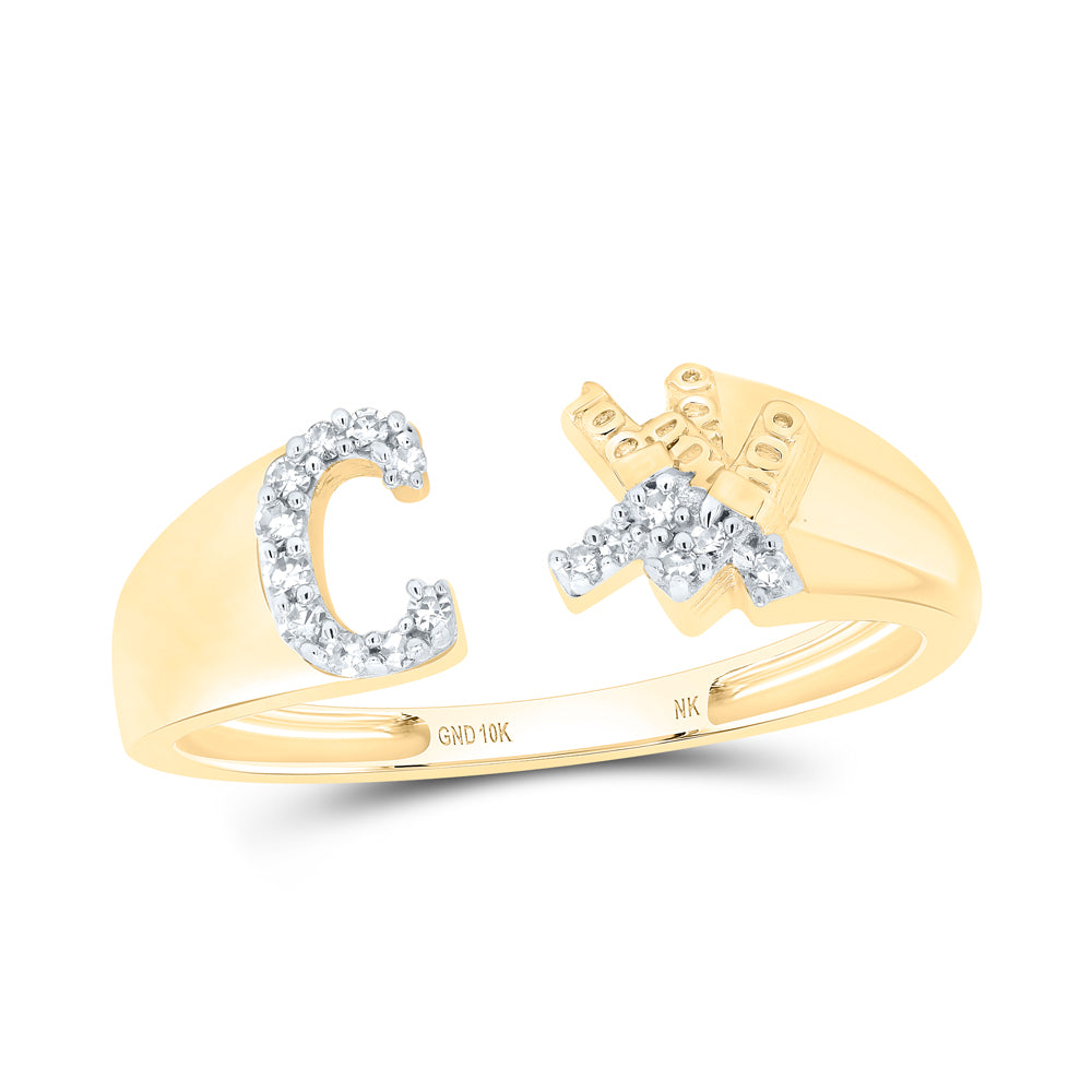 1/12Ctw-Nat Dia Nk Gift Initial "C" Ladies Ring (1.93 grams)