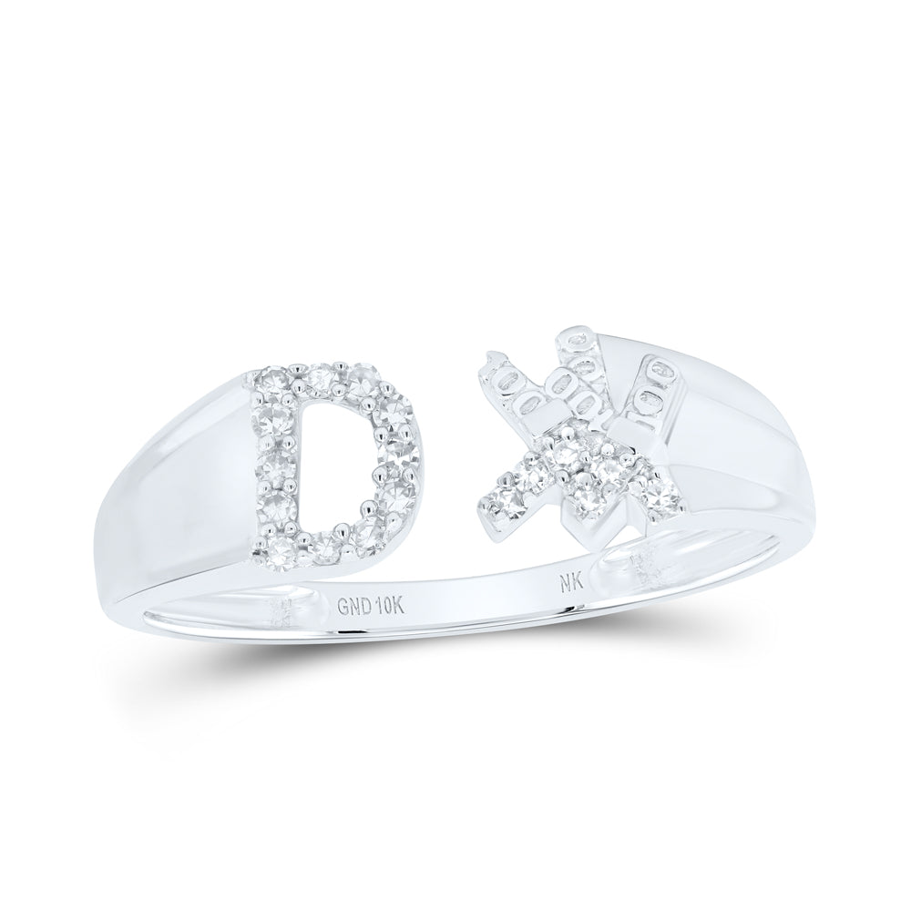 1/10Ctw-Nat Dia Nk Gift Initial "D" Ladies Ring (1.8 grams)