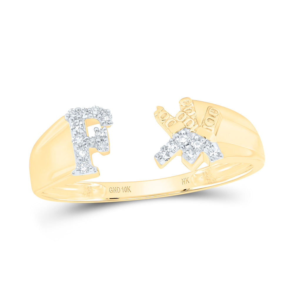 1/12Ctw-Nat Dia Nk Gift Initial "F" Ladies Ring (1.85 grams)