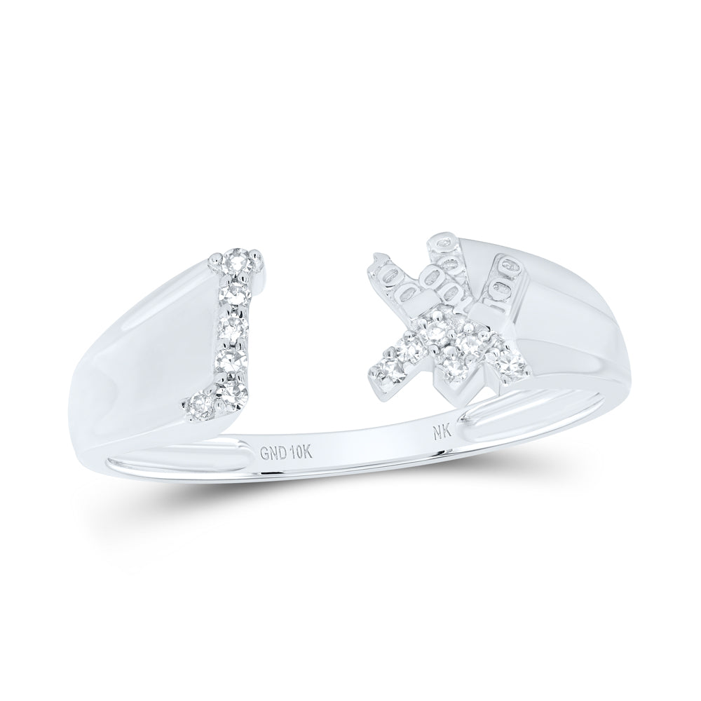 1/20Ctw-Nat Dia Nk Gift Initial "J" Ladies Ring (1.84 grams)
