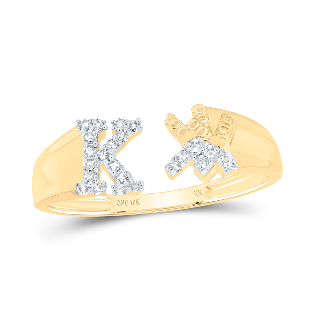 1/10Ctw-Nat Dia Nk Gift Initial "K" Ladies Ring (1.91 grams)
