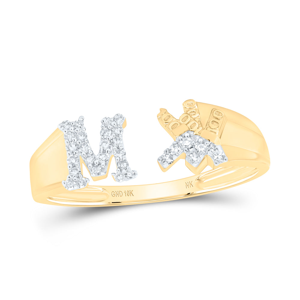 1/8Ctw-Nat Dia Nk Gift Initial "M" Ladies Ring (2.01 grams)