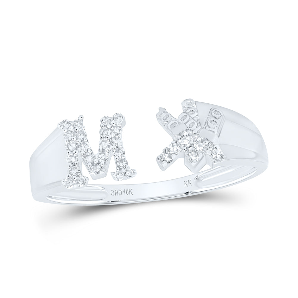 1/8Ctw-Nat Dia Nk Gift Initial "M" Ladies Ring (2.01 grams)