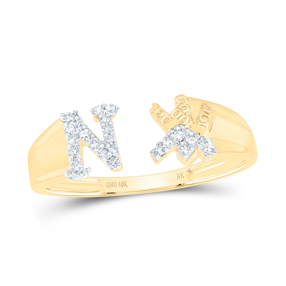 1/10Ctw-Nat Dia Nk Gift Initial "N" Ladies Ring (1.99 grams)