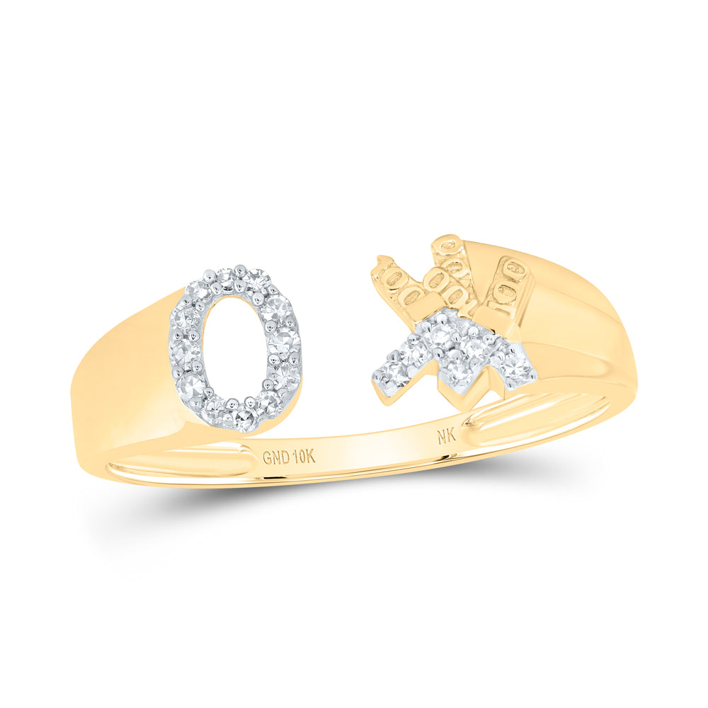 1/10Ctw-Nat Dia Nk Gift Initial "O" Ladies Ring (1.82 grams)