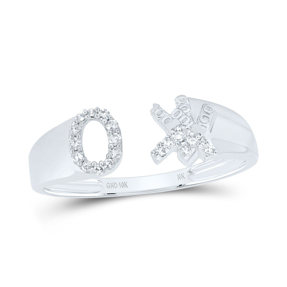 1/10Ctw-Nat Dia Nk Gift Initial "O" Ladies Ring (1.82 grams)