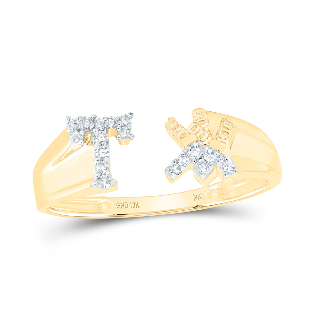 1/12Ctw-Nat Dia Nk Gift Initial "T" Ladies Ring (2 grams)
