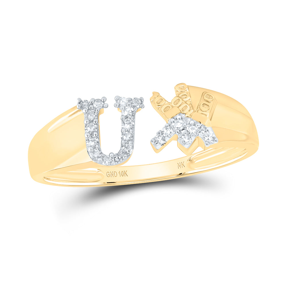 1/10Ctw-Nat Dia Nk Gift Initial "U" Ladies Ring (2.06 grams)