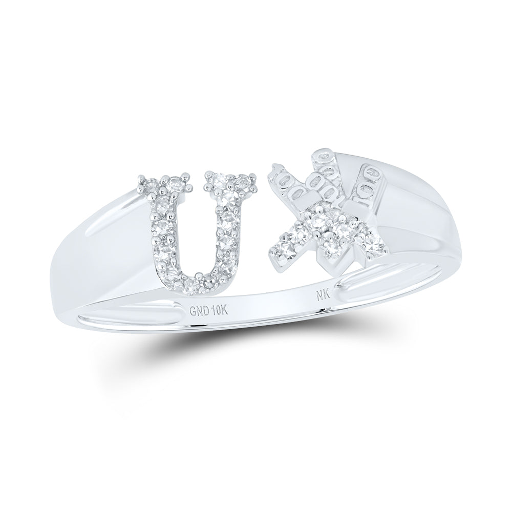 1/10Ctw-Nat Dia Nk Gift Initial "U" Ladies Ring (2.12 grams)