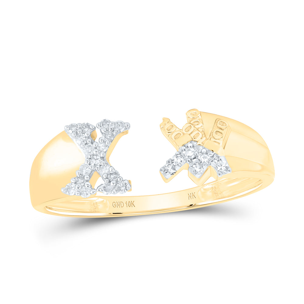 1/10Ctw-Nat Dia Nk Gift Initial "X" Ladies Ring (1.81 grams)