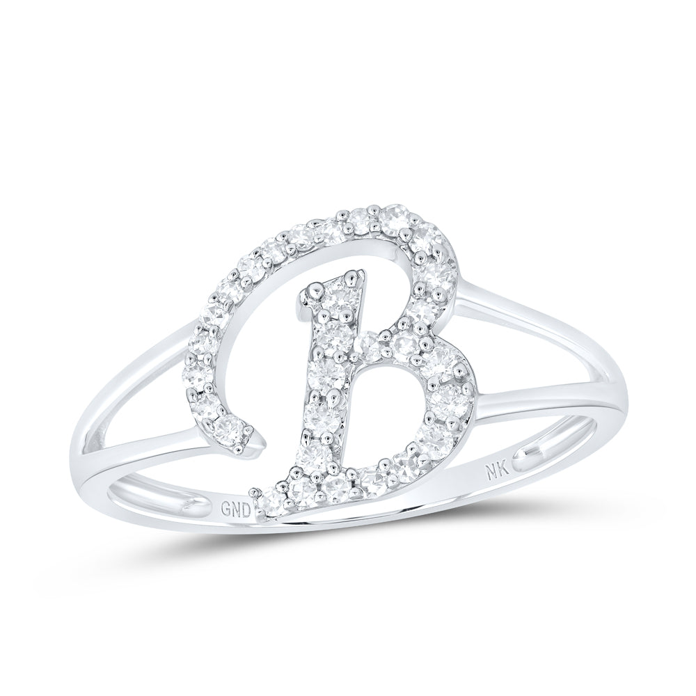 1/5Ctw-Nat Dia Nk Gift Initial "B" Ladies Ring (1.49 grams)