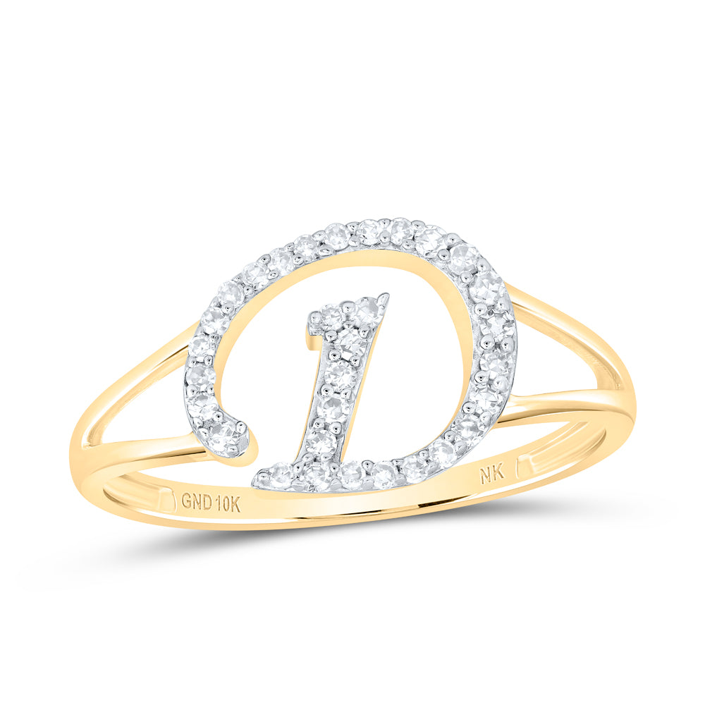 1/6Ctw-Nat Dia Nk Gift Initial "D" Ladies Ring (1.53 grams)
