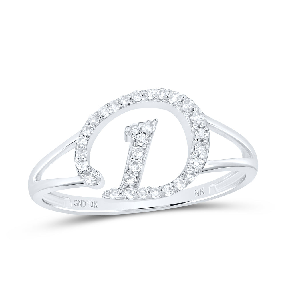 1/6Ctw-Nat Dia Nk Gift Initial "D" Ladies Ring (1.59 grams)