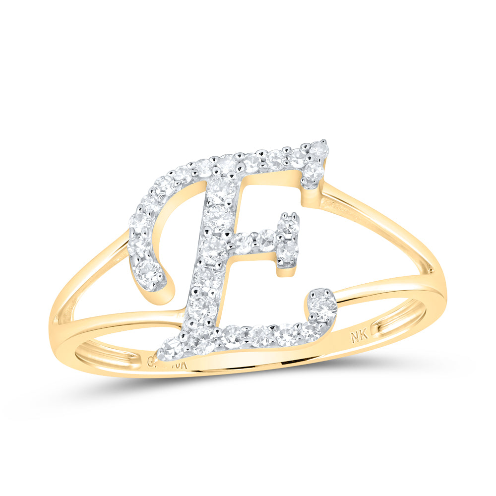 1/5Ctw-Nat Dia Nk Gift Initial "E" Ladies Ring (1.5 grams)