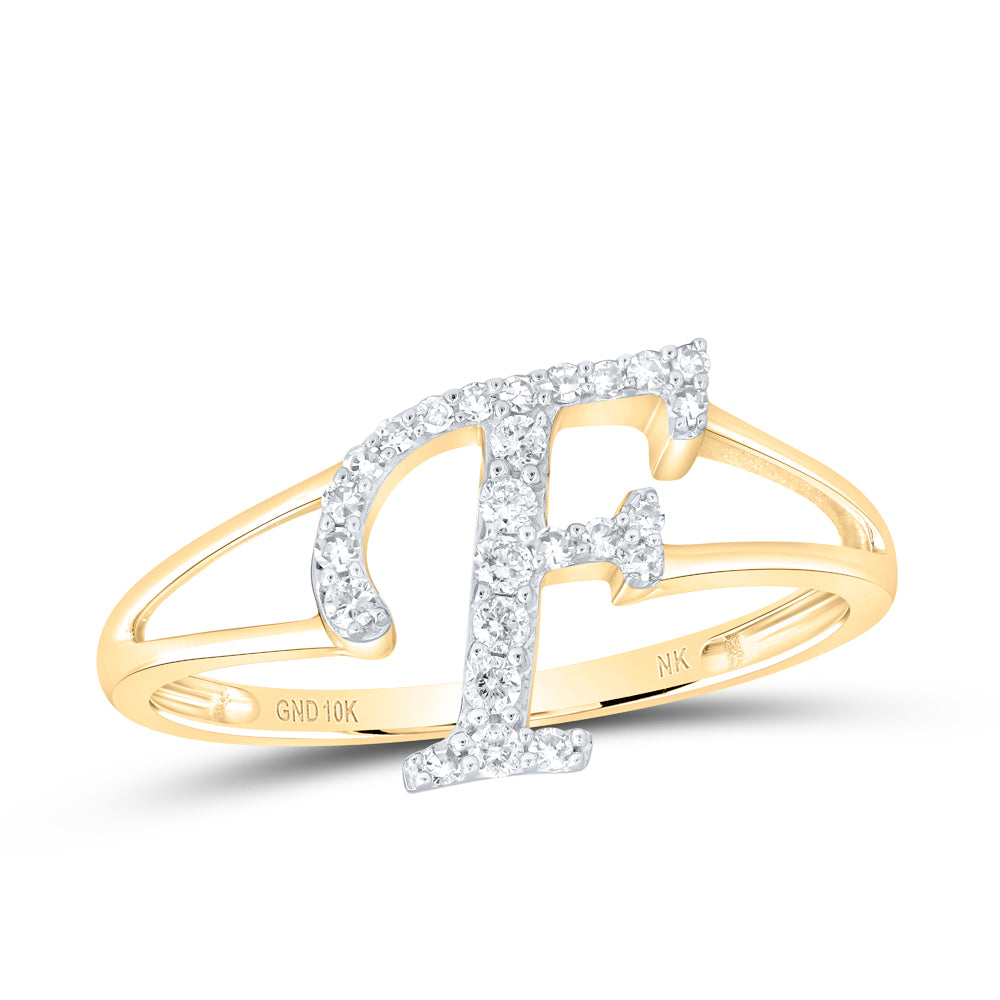 1/6Ctw-Nat Dia Nk Gift Initial "F" Ladies Ring (1.45 grams)