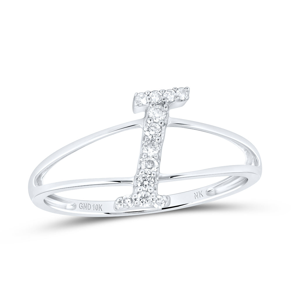 1/10Ctw-Nat Dia Nk Gift Initial "I" Ladies Ring (1.09 grams)