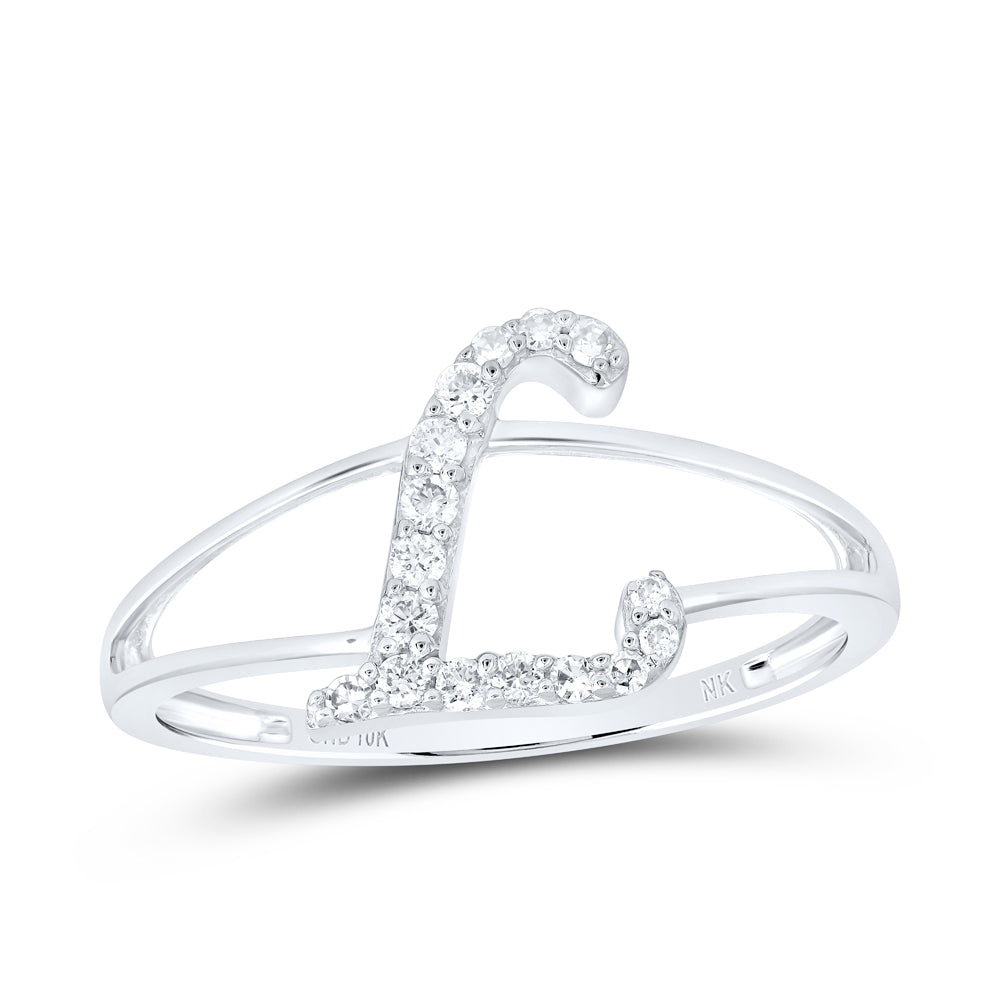 1/8Ctw-Nat Dia Nk Gift Initial "L" Ladies Ring (1.22 grams)