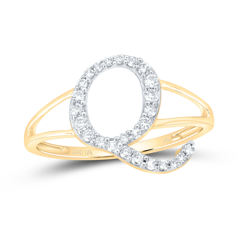 1/5Ctw-Nat Dia Nk Gift Initial "Q" Ladies Ring (1.25 grams)