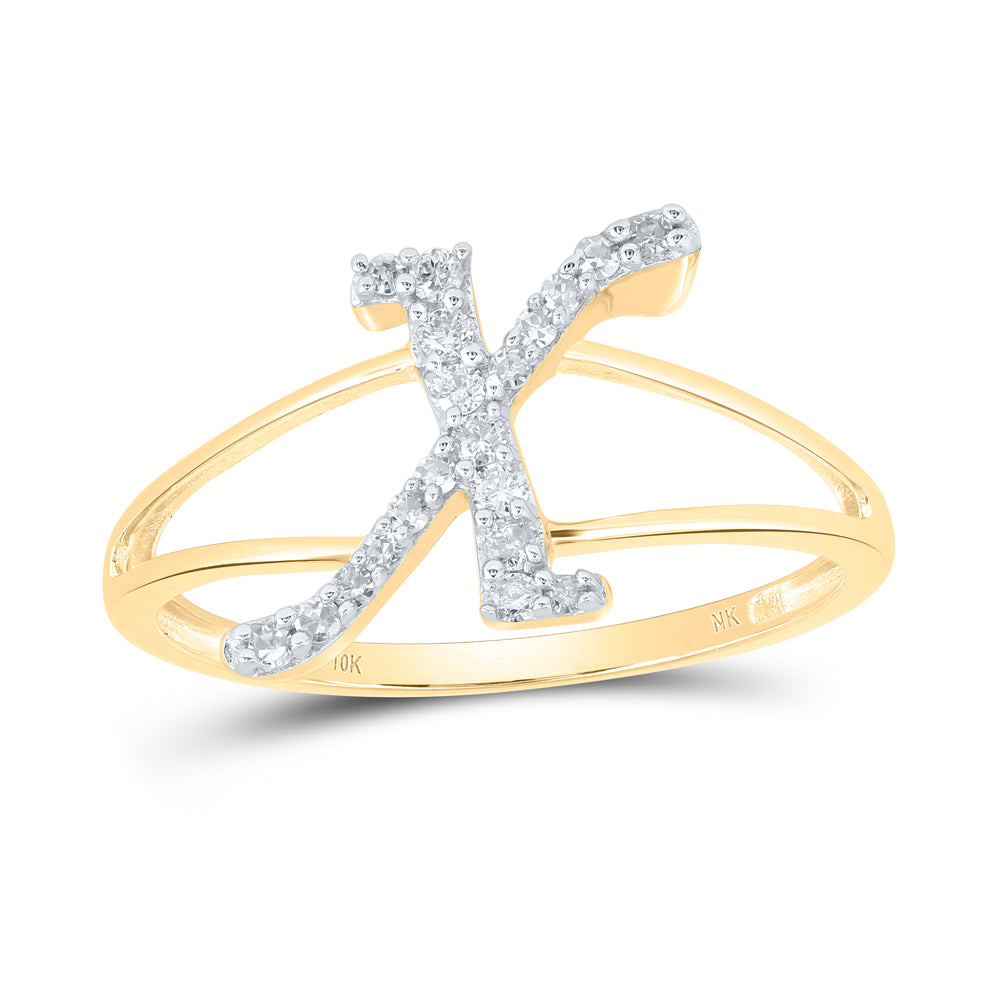 1/6Ctw-Nat Dia Nk Gift Initial "X" Ladies Ring (1.31 grams)