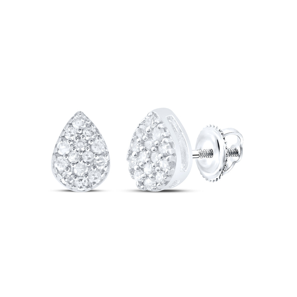 Sterling Silver 1/10Ctw-Dia P1 Gift Pear Stud Earring