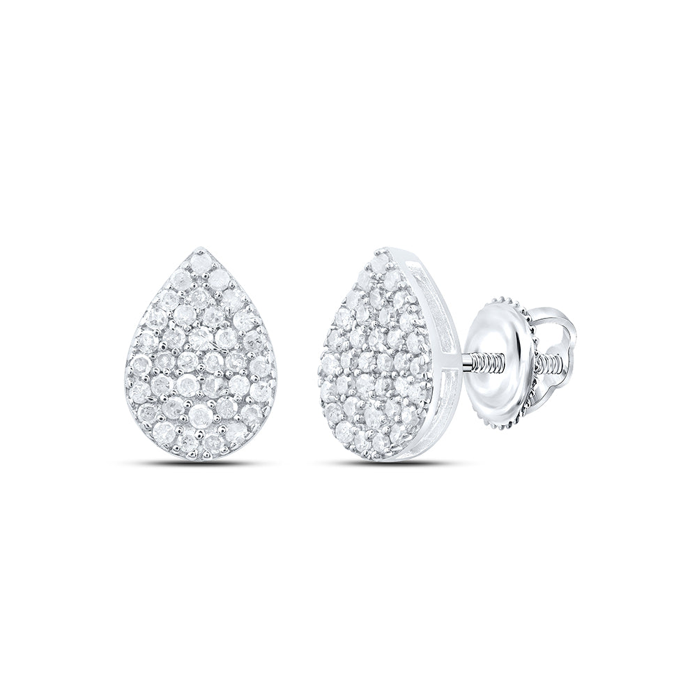Sterling Silver 1/3Ctw-Dia P1 Gift Pear Stud Earring