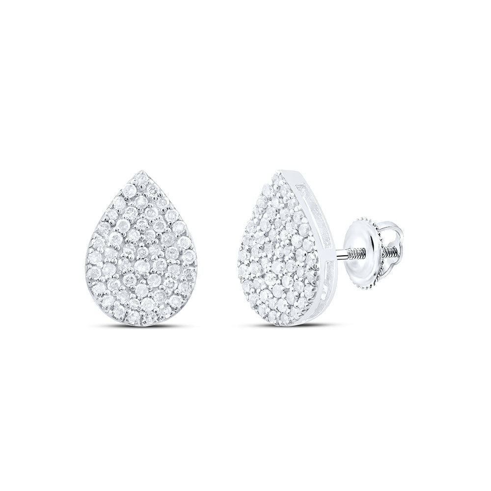 Sterling Silver 3/8Ctw-Dia P1 Gift Pear Stud Earring