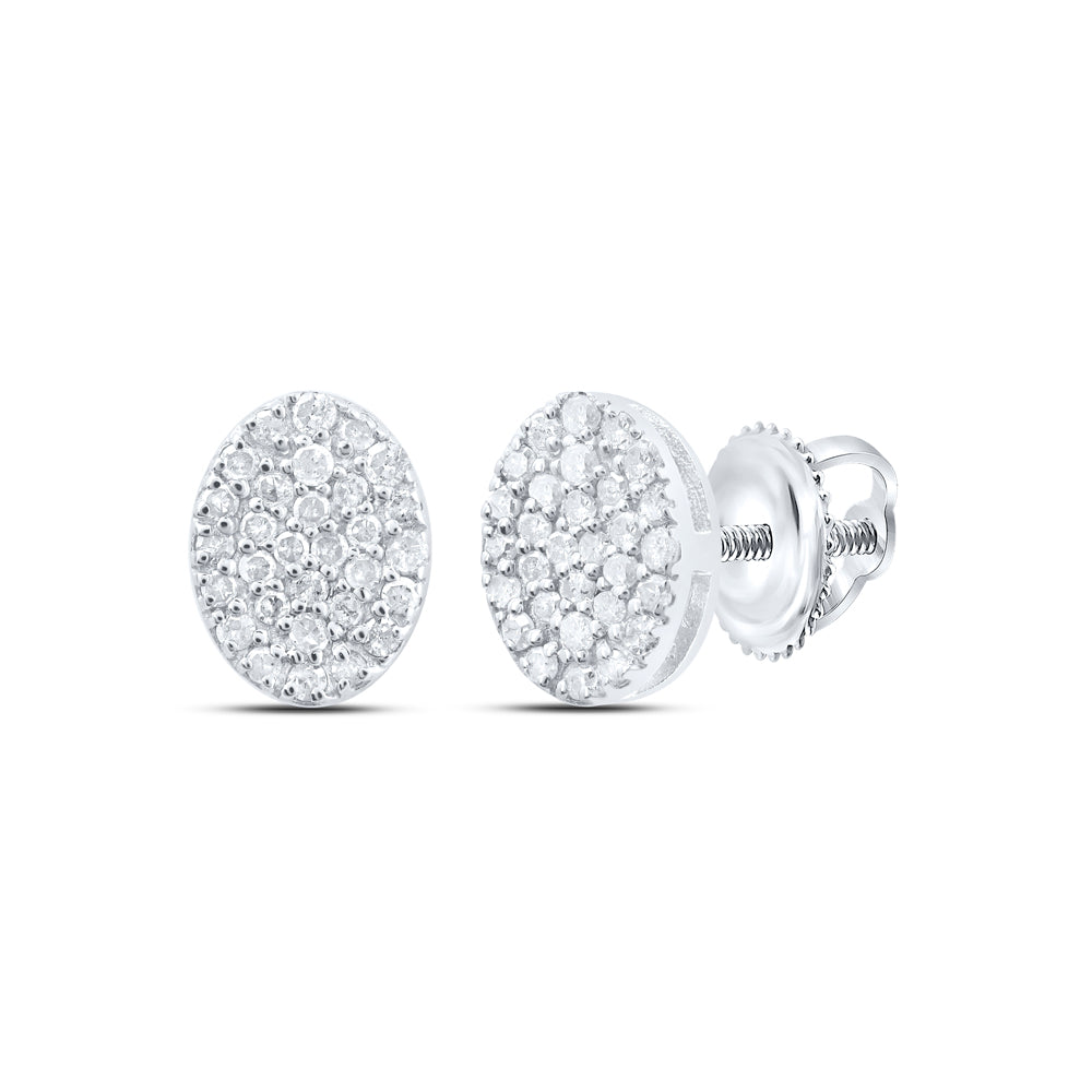 Sterling Silver 1/3Ctw-Dia P1 Gift Oval Stud Earring