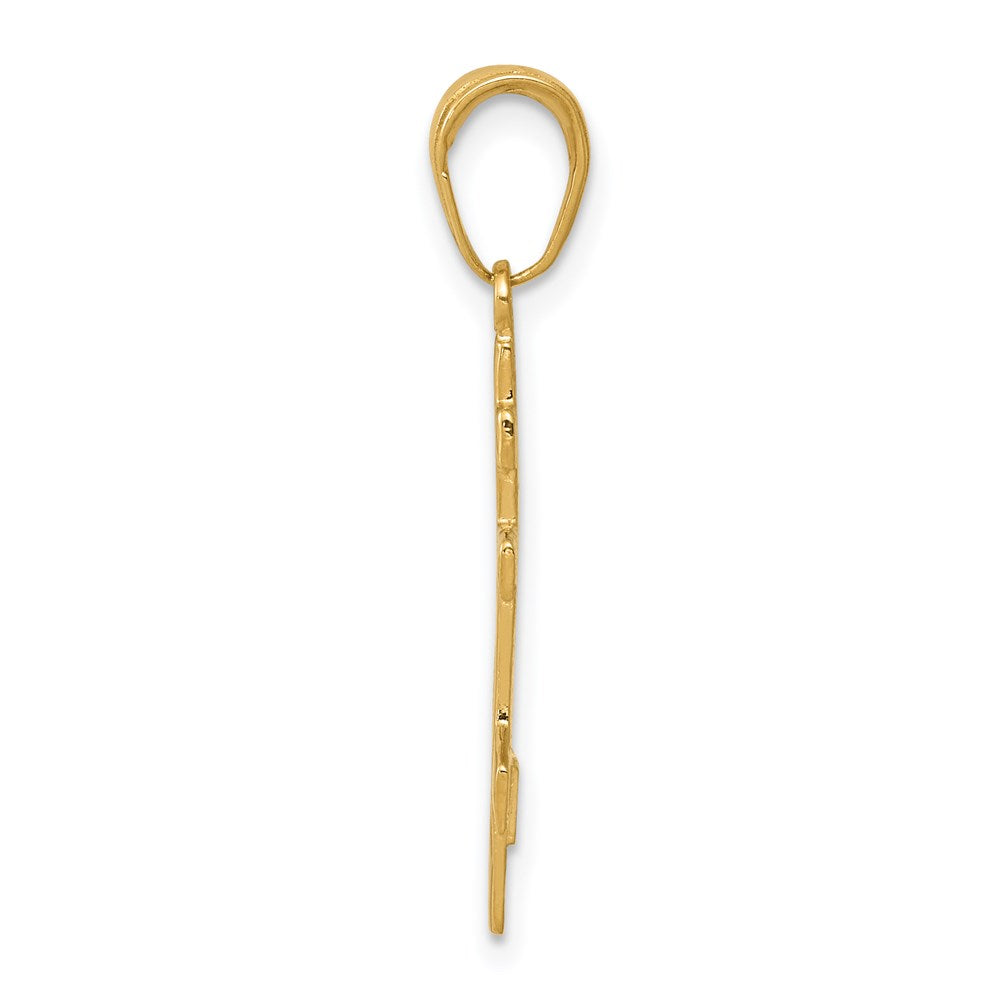 14k Yellow Gold 11 mm Eastern Orthodox Cross Pendant (0.69 grams)