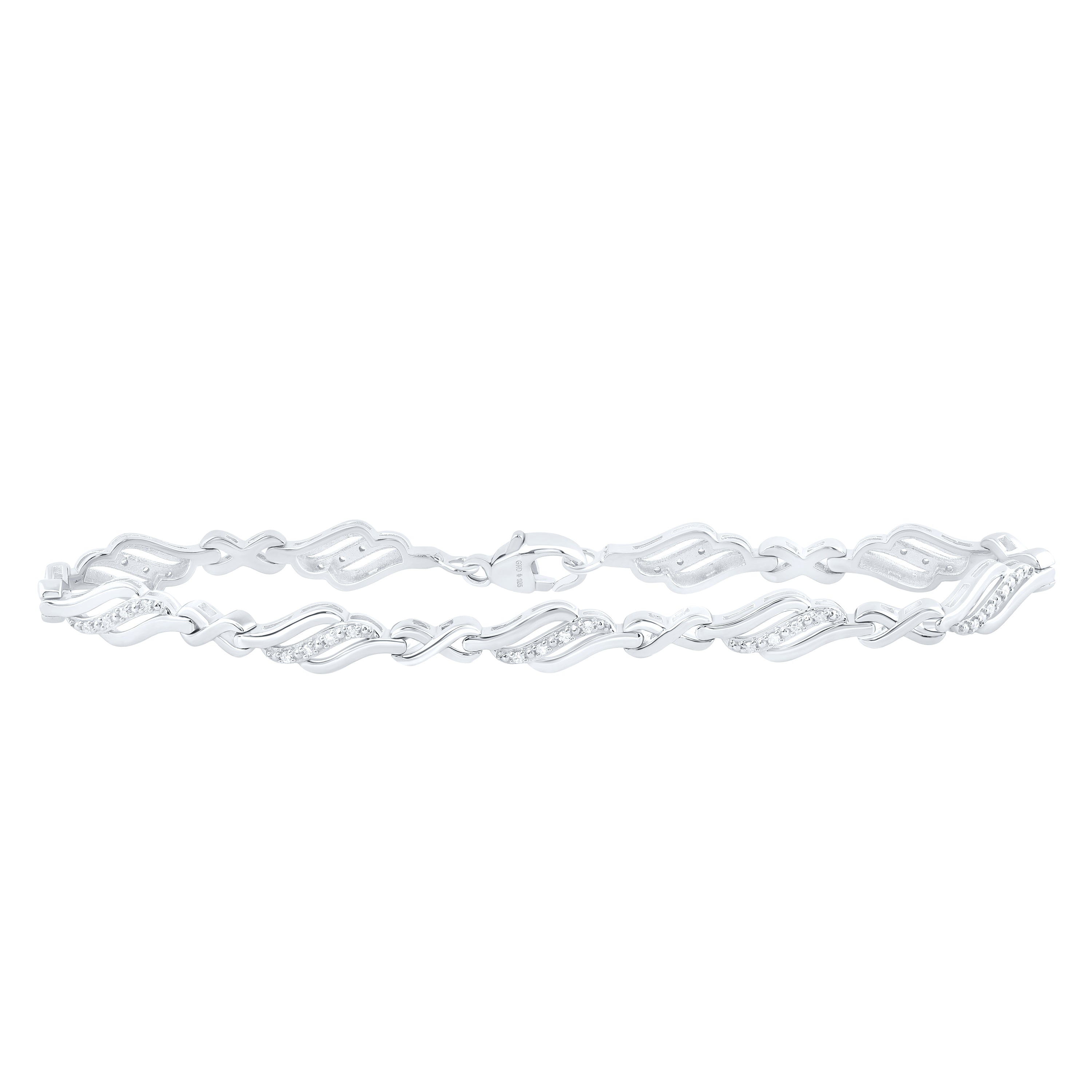 Sterling Silver 1/5Ctw-Dia P1 Gift Bracelet(7 Inch)