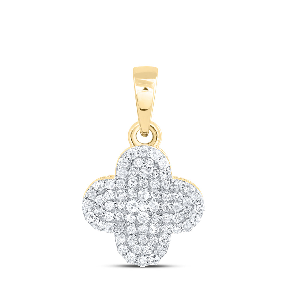 1/5Ctw-Nat Dia Nk Gift Clover Pendant (0.69 grams)