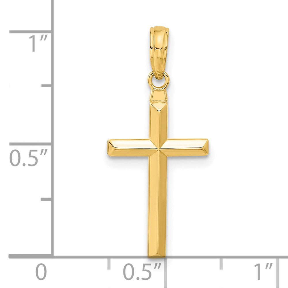 14k Yellow Gold 12 mm Reversible Latin Cross Pendant (1.12 grams)