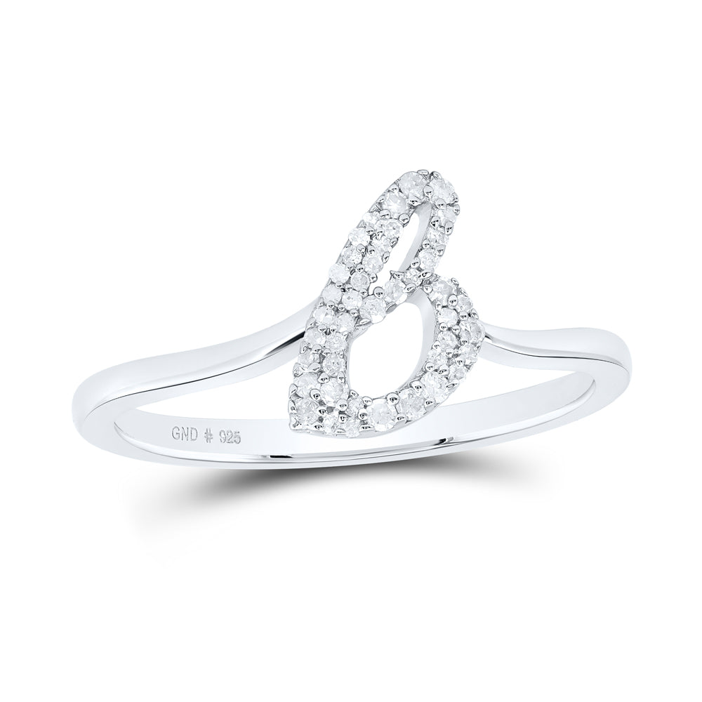 1/8Ctw-Nat Dia P1 Gift Initial "B" Ladies Ring (1.66 grams)