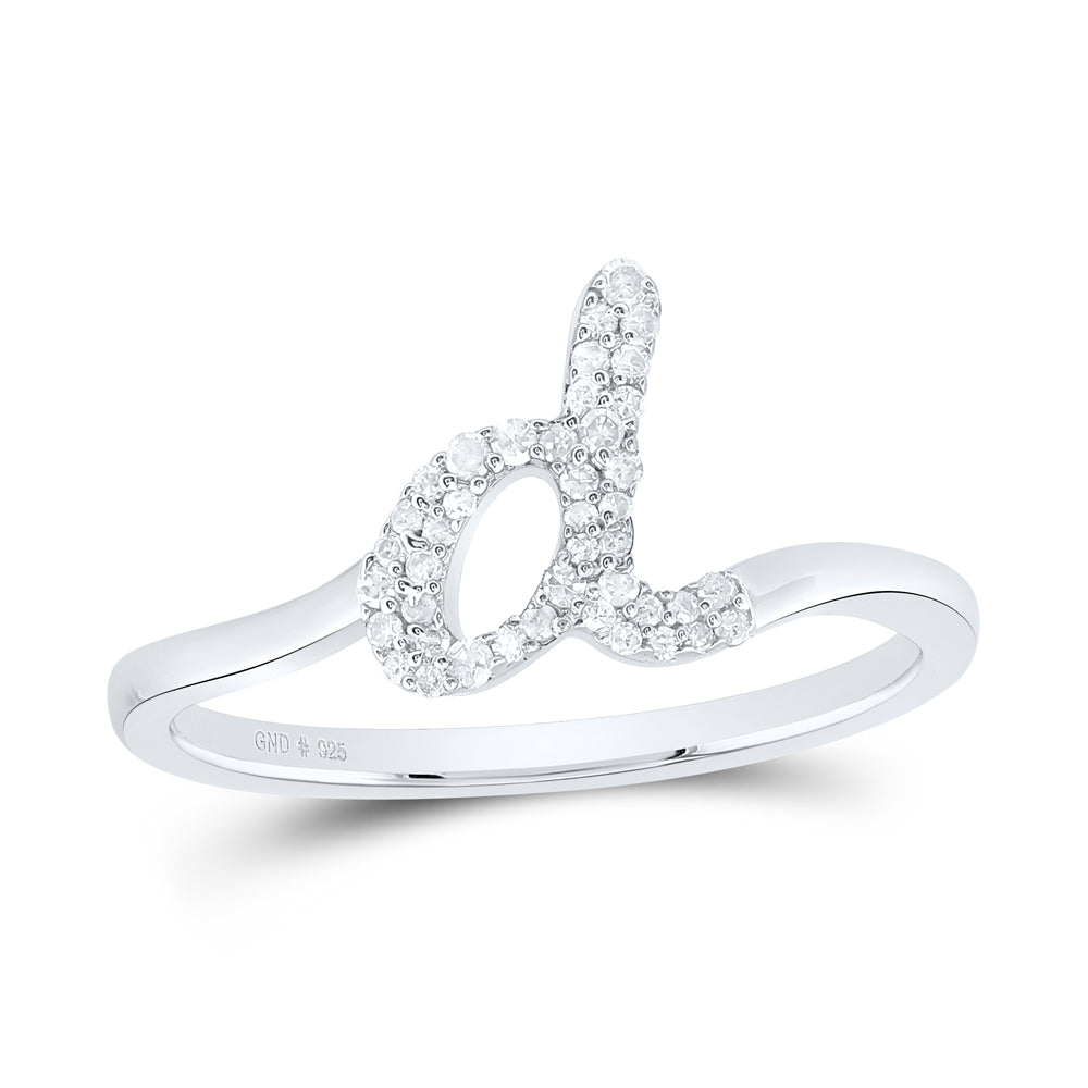 1/8Ctw-Nat Dia P1 Gift Initial "D" Ladies Ring (1.7 grams)