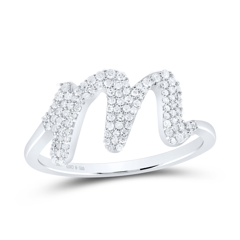 1/4Ctw-Nat Diamond Gift Initial "M" Ladies Ring (1.93 grams)