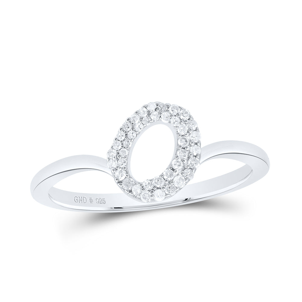 1/8Ctw-Nat Dia P1 Gift Initial "O" Ladies Ring (1.73 grams)