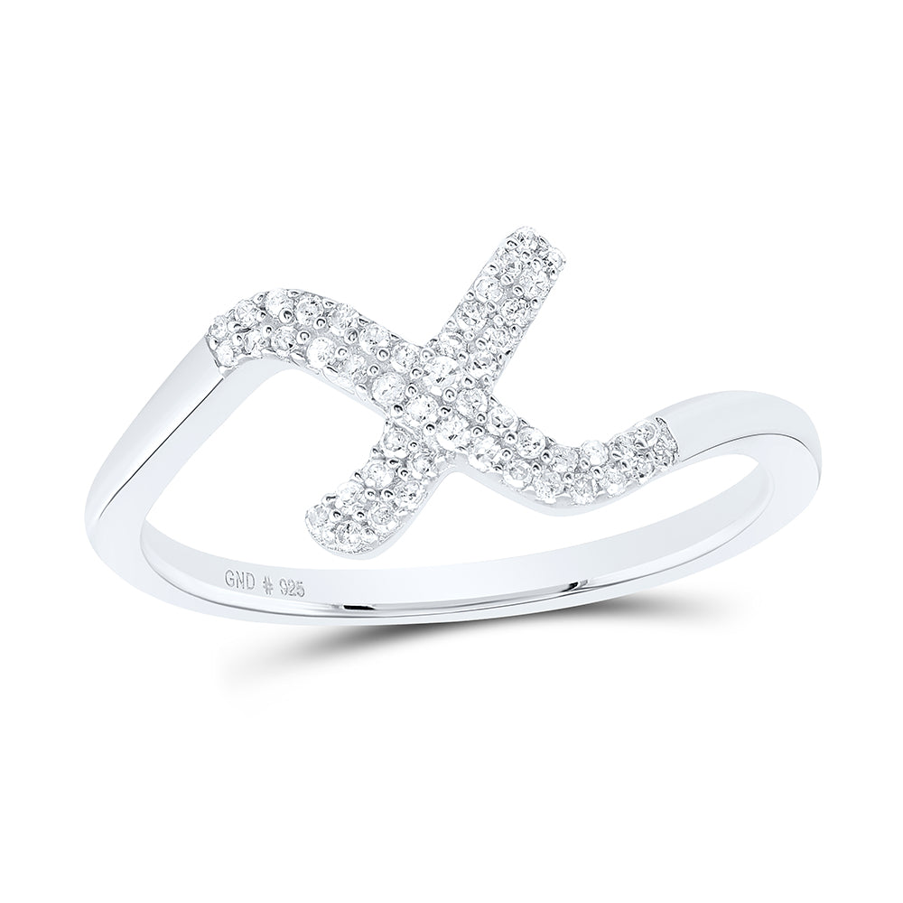 1/8Ctw-Nat Dia P1 Gift Initial "X" Ladies Ring (1.66 grams)