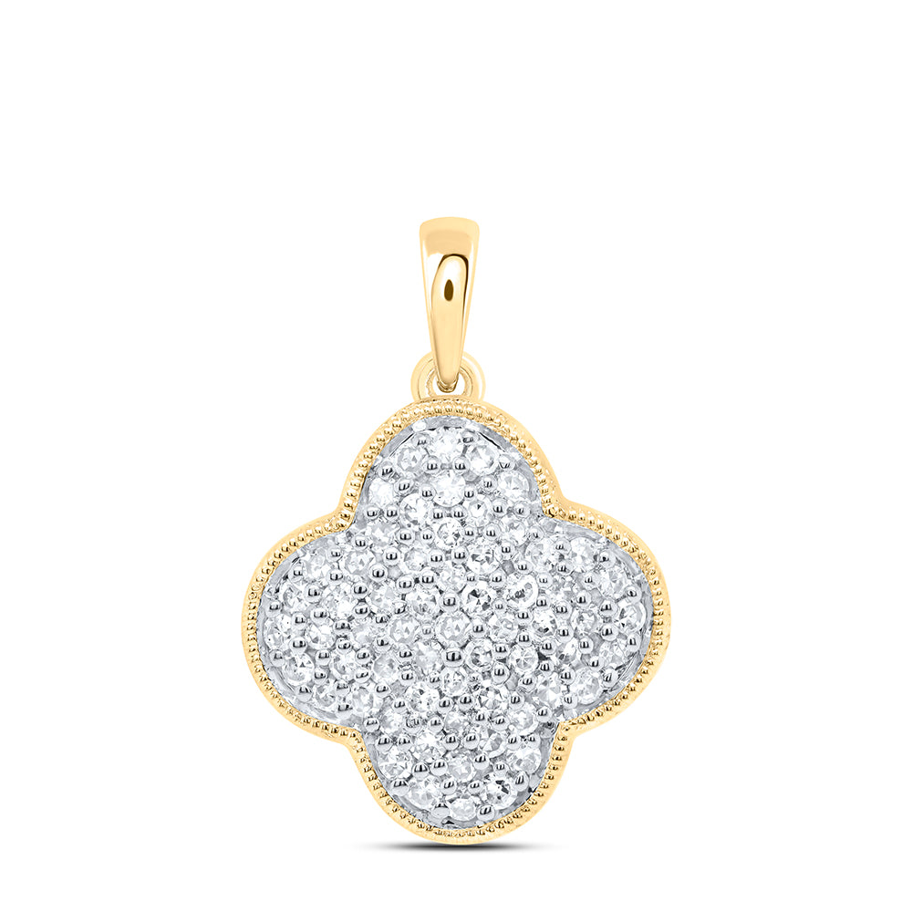 1/4Ctw-Nat Dia Nk Gift Clover Pendant (1.23 grams)